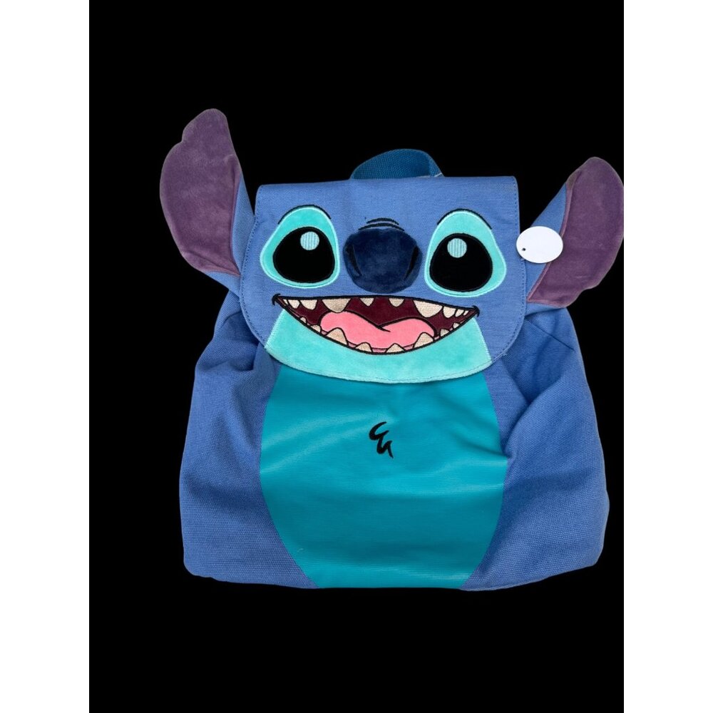 Disney Stitch Character-Themed Blue Backpack With Flap Closure Adjustable Straps